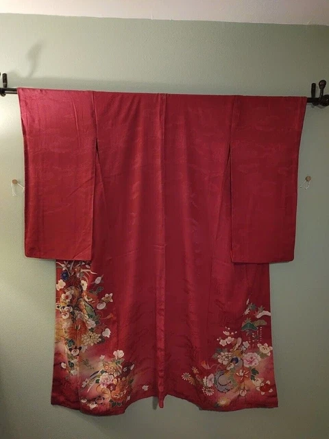 Lovely! Antique Vintage Showa Taisho Japanese Silk Kimono Houmongi