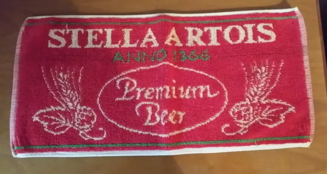 TOVAGLIETTA PUB BIRRA STELLA ARTOIS anno 1366 PREMIUM BEER COTONE