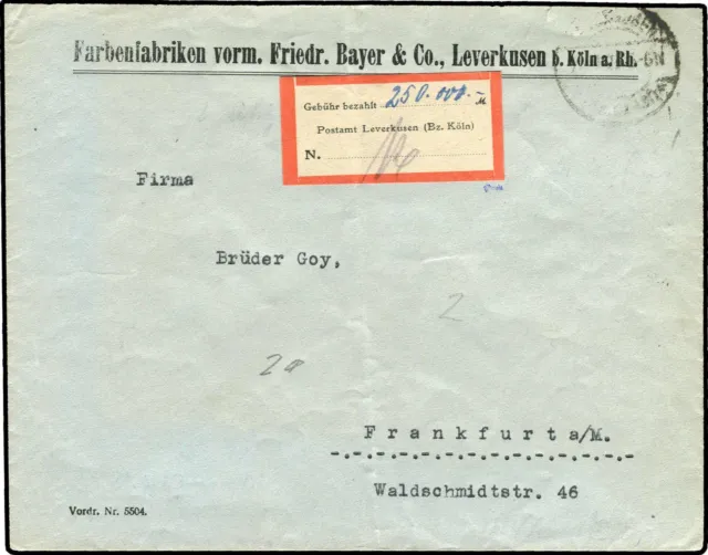 Deutsche Lokalausg. 1918-23, 1923, 2 a, Brief