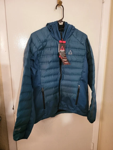 Gerry Mens Blue Puffer Jacket With Hoodie Size M. (Box 1)