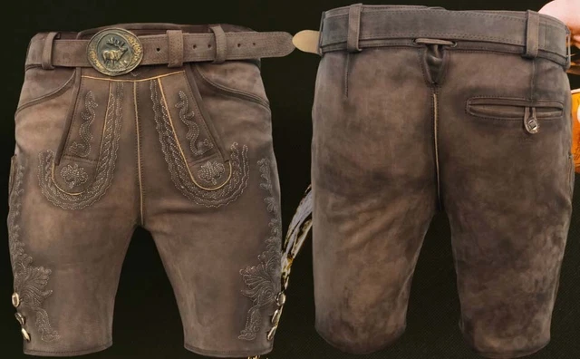 Nuovi pantaloni premium in pelle di cervo di alta qualità pantaloni tradizionali in pelle con cintura taglia 56 Nuovi pantaloni premium in pelle di cervo di alta qualità pantaloni tradizionali in pelle con cintura taglia 56