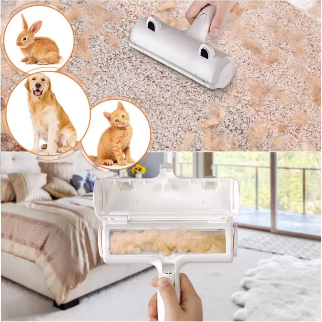 Reusable 2-Way Chom Chom Roller Hairs Remover Pet Dog/Cat Hair Furniture UK