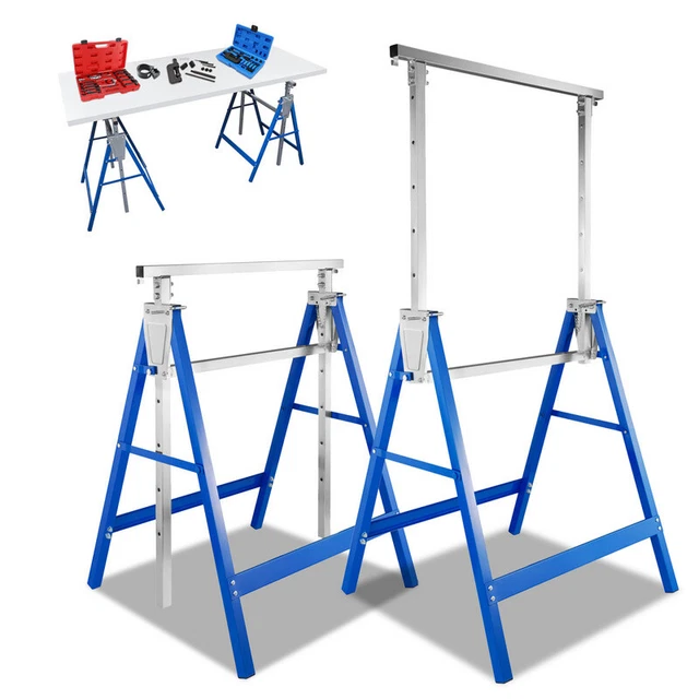 2X caballete banco de herramientas 7 veces altura ajustable caballete de trabajo cabras caballete plegable