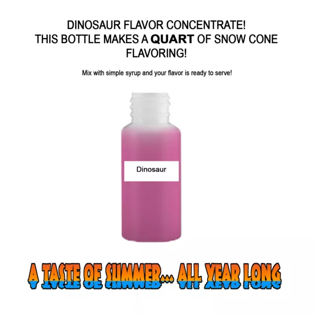 Dinosaur Mix Snow Cone/Shaved Ice Flavor Concentrate Makes 1 Quart