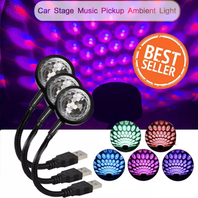 5PCS RGB Disco Party LED USB Light Stage Magic Ball Lights Strobe Night Car Lamp