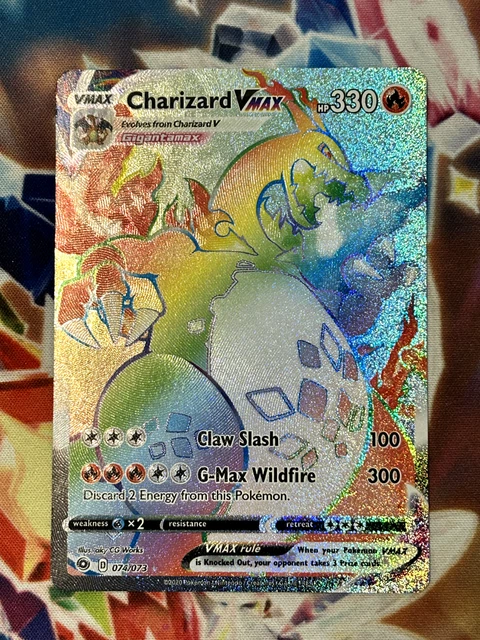 champions path rainbow charizard vmax custom gold metal pokemon card in Pakistan [Fire][Fire][Fire][Colorless][Colorless] G Charizard VMax 43, Rainbow Foil
