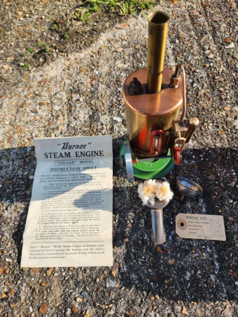 Vintage Boxed Burnac Vulcan Steam Stationary Engine Made In 1947 Looks Unused