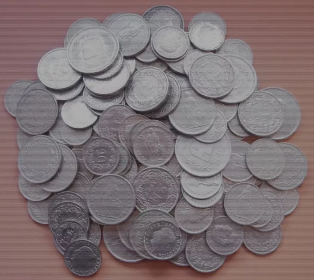 Gros Lot De Monnaie Suisse Nickel (Valeur 151 Francs Suisse)