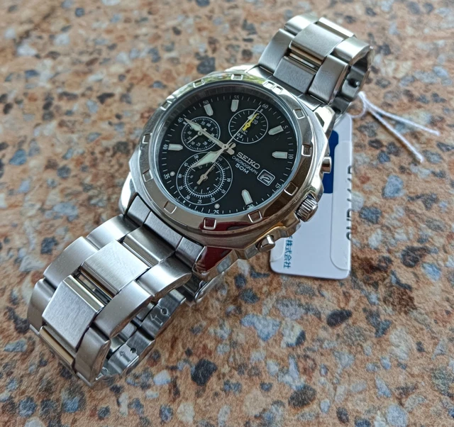 SEIKO QUARTZ CHRONOGRAPH 7T92 00A0 JDM Black Dial October 2003 NOS £138 ...