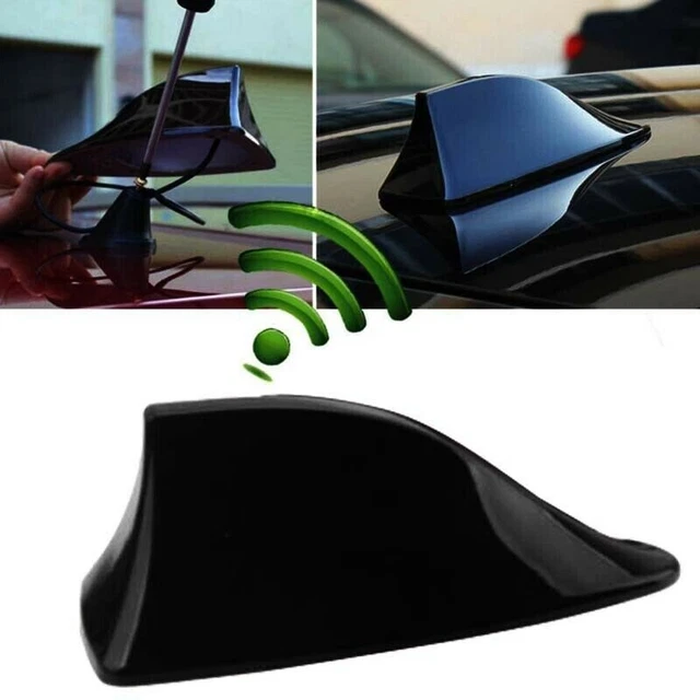 Universal Car Fin Roof Antenna FM / AM Radio Signal Booster Replacement Blalck