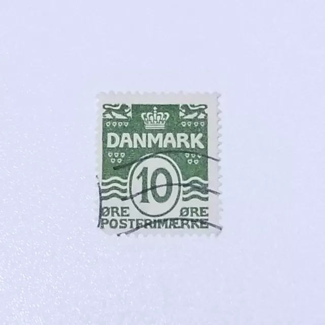 1950 Denmark Wavy Line 10 Ore Postmark Stamp