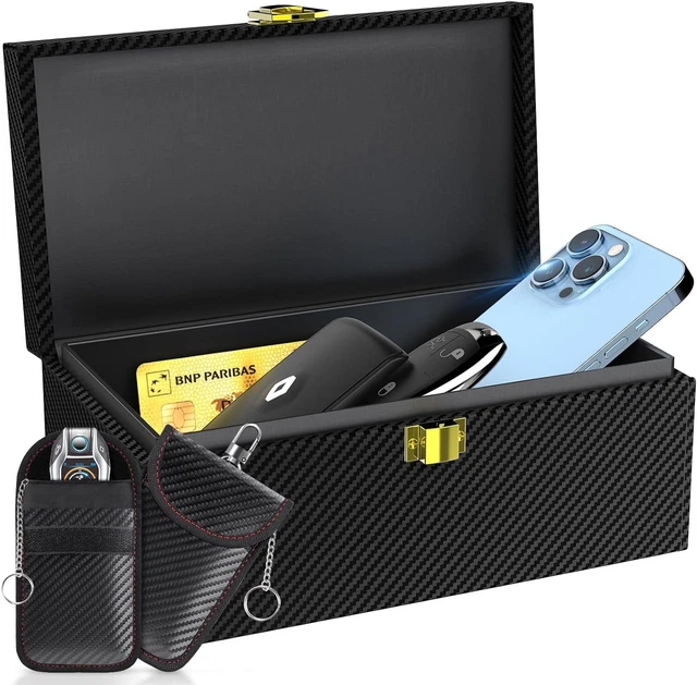 Faraday Box mit Beutel 2er-Pack für Autoschlüssel, extra groß 22 x 13 x