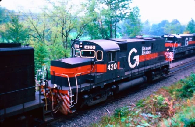 Original Kodachrome Slide Delaware & Hudson Alco C-420 #420 Lanesboro Pa 9/25/85