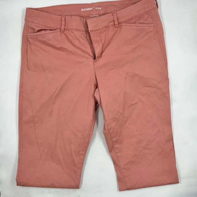 Old Navy Womens Pixie Chino Pants Size 18 Pink Cotton Stretch Straight Leg