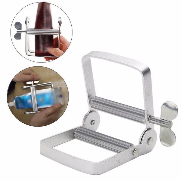 Práctico exprimidor de aluminio para tubos de pasta de dientes esencial para el hogar y el baño