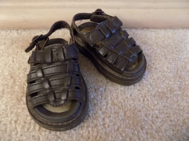 The Childrens Place Toddler Boy’s Size 4 Brown Leather Fisherman Sandals Shoes