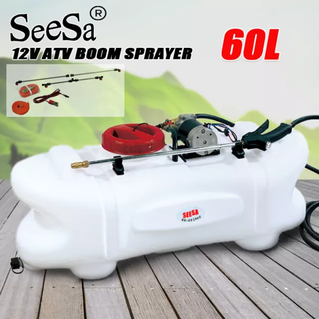 SeeSa 60L ATV Spot Sprayer Weed Spray Garden Boom 12V Pump Tank Farm Chemical