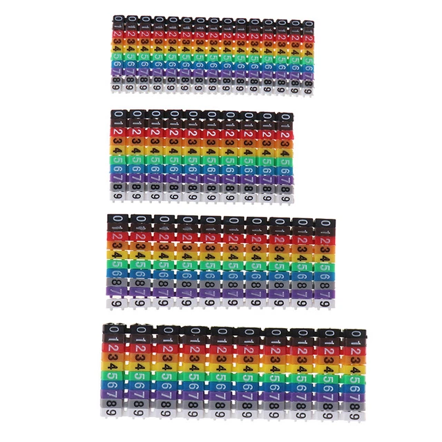 Cable Markers Colourful C-Type Marker Number Tag Label For Wire 1.5/2.5/4/ 6mKAY