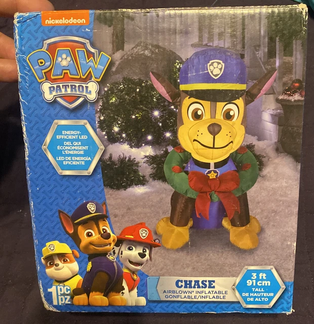 PAW PATROL CHASE Christmas 3’ Inflatable Gemmy Airblown Greeter Rare