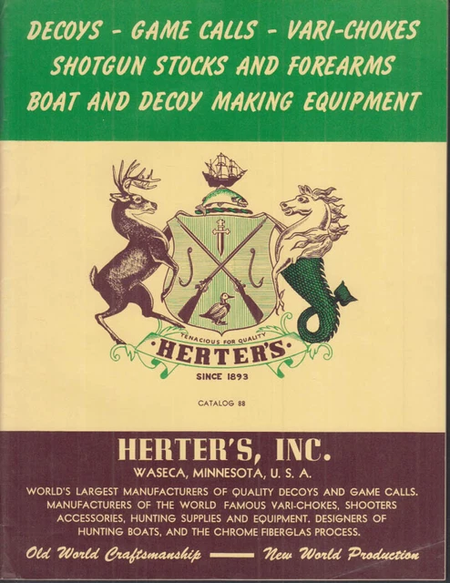 Herter's Decoys & Game Calls Catalog #88 1953 shotgun chokes &c