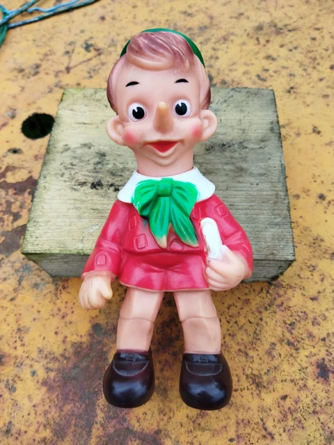 Jouet ancien vintage grand pouet pinocchio 37 cm - Collection