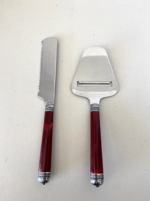 Cambridge • Juego de 2 cuchillos de queso gourmet • ámbar rojo