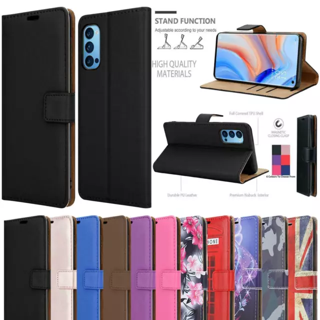 For Oppo Reno4 Pro 5G Case, Magnetic Flip Leather Book Wallet Stand Phone Cover