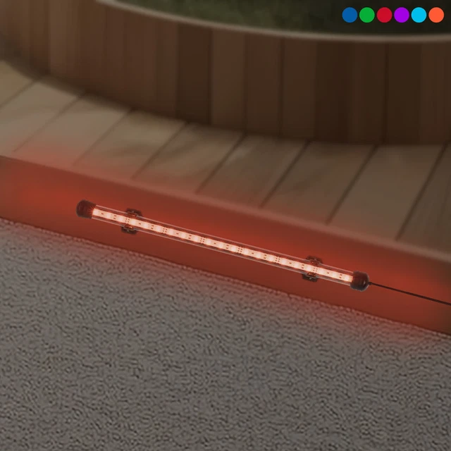 14.5" Pool Fountain Waterfall LED Strip Light Swimming Pool Waterfall w/ Remote