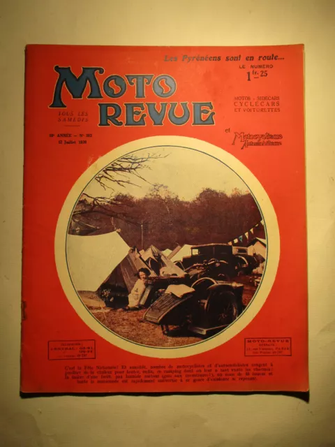 Moto Revue n°383 Juillet 1930 TBE , les Pyrénéens sont en route...