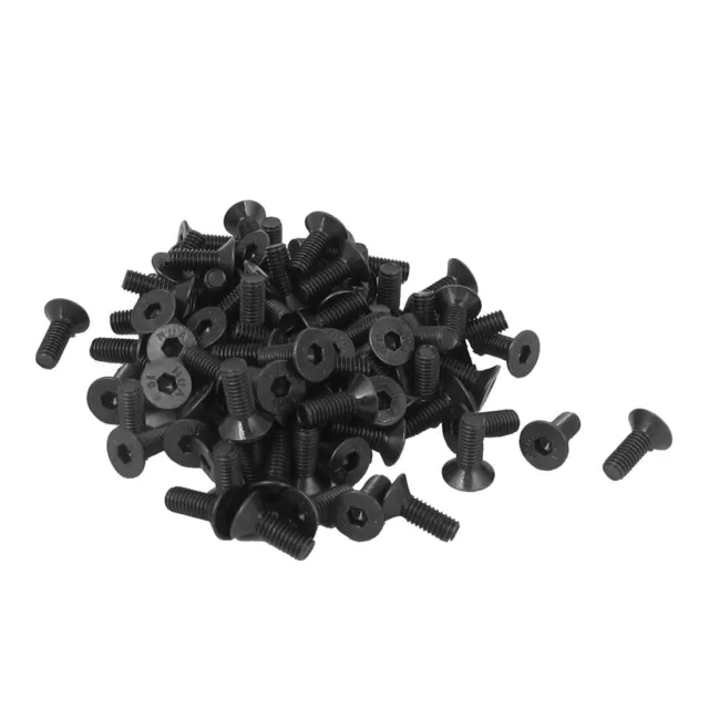 M3 X 8mm Tête Fraisée Hexagonale Prise Métriques Tournevis Tête Noire Vis 100pcs