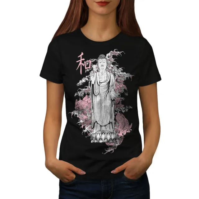 T-shirt da donna Wellcoda Japan Art Dragon, tradizionale design casual stampata