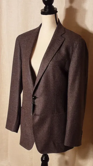 Peter Millar Wool Blend Plaid Sport Coat Jacket 42R Vicuna Brown $1098