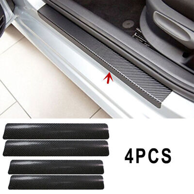 4x Carbon Fiber Car Accessories Door Plate Sill Scuff Cover Anti-Scratch Sticker