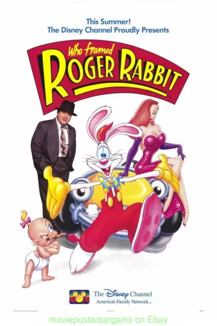 WHO FRAMED ROGER RABBIT MOVIE POSTER Mint 27x40 Disney Channel Style