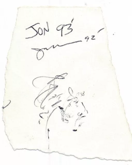 Jerry Garcia-RARE Signed Sketch from 1992
