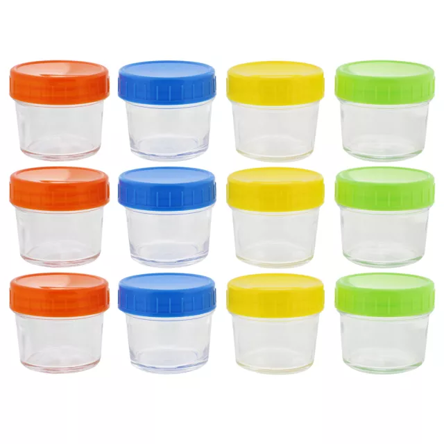 Acorn Baby Glass Baby Jar 12pc Set - Colorful 4oz Baby Food Storage Containers