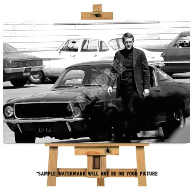 Steve Mcqueen Bullitt Film Mustang Car Framed Canvas Picture #4 Bullitt Wall Art