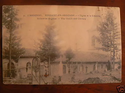 cpa 55 argon brabant church and cemetery