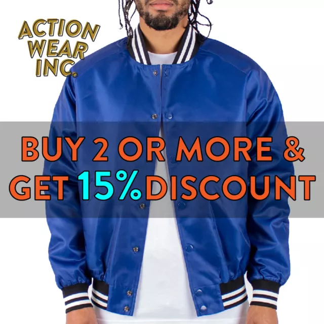 Mens Varsity Bomber Jacket Casual Letterman Jacket Snap Front Waterproof Jacket