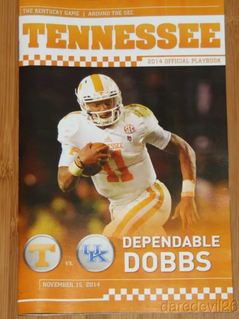 2014 Tennessee Vols vs Kentucky Wildcats NCAA Football Playbook Josh Dobbs