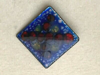 Lovely Vintage French Creator Brooch - Enamel on Cooper plate - Hand painted 5.5