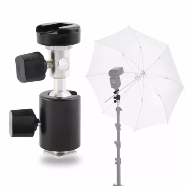 C Type 360 Swivel Flash Shoe Umbrella Holder Light Stand Tripod Bracket Adapter