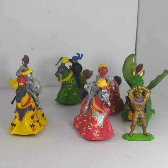 1988 Britains Jousting Tournament Pull-Back Knight horses and dragon lot *TESTED