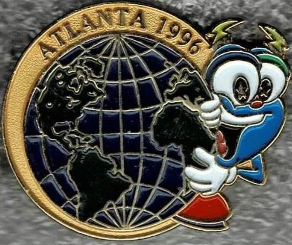 1996 ATLANTA IZZY with World Globe Olympic Mascot Pin 2024 Paris