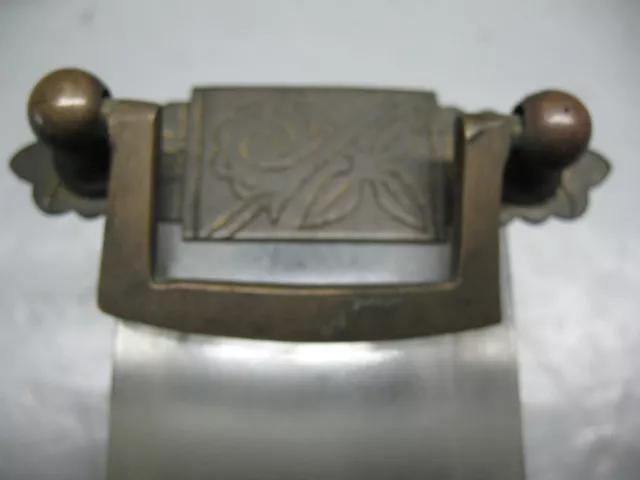 Brass  Drawer  Pull  Eastlake  Solid Brass  Complete  Vint Orig.