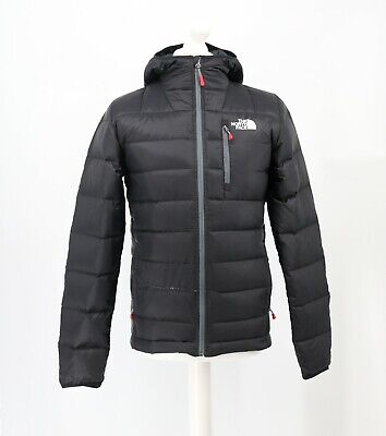 The North Face Mens Black Red Zip Aconcagua Down 550 Hooded Jacket Rrp Â£165 Kl