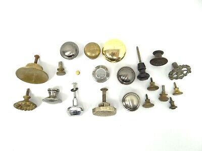 Antique & Vintage Used Old Mystery Metal Brass Drawer Pulls Hardware Round Knobs
