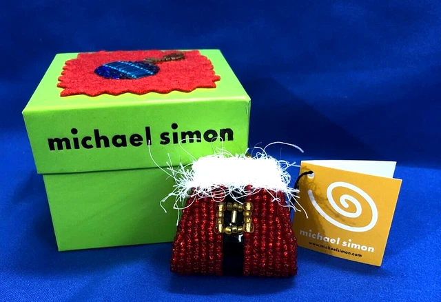 NWT MICHAEL SIMON Mini HOLIDAY/CHRISTMAS Beaded HANGING PURSE Gift ORNAMENT