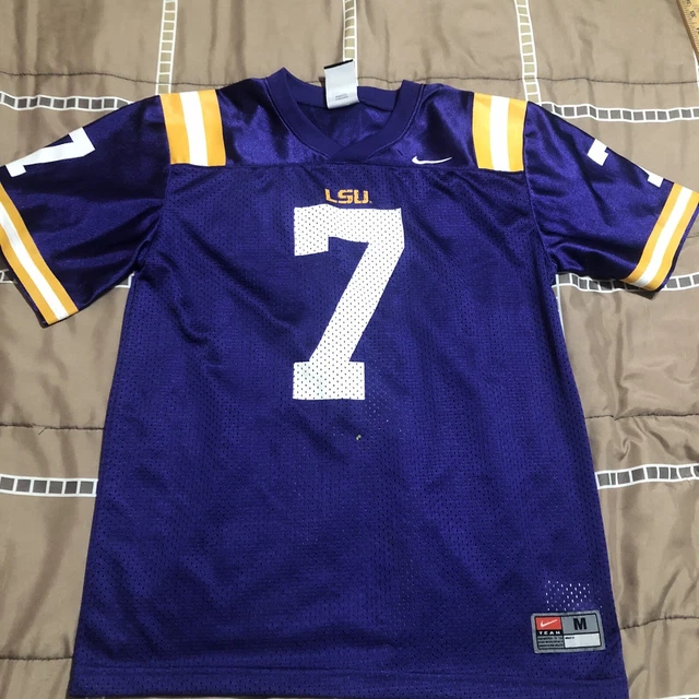 LSU Tigers Boys Medium (12/14) Nike Purple Mesh Football NCAA Jersey