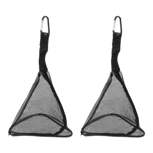 2pcs Camping Drying Net Small Size Outdoor Triangle Mesh Hanging Basket, Black